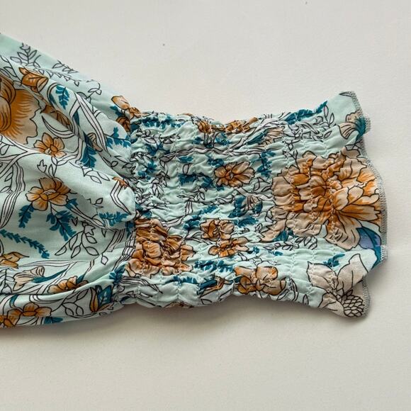 Cottagecore Floral Long Sleeve Lace-Up Blouse Size XL Boho Fall Indie Style - Picture 10 of 14